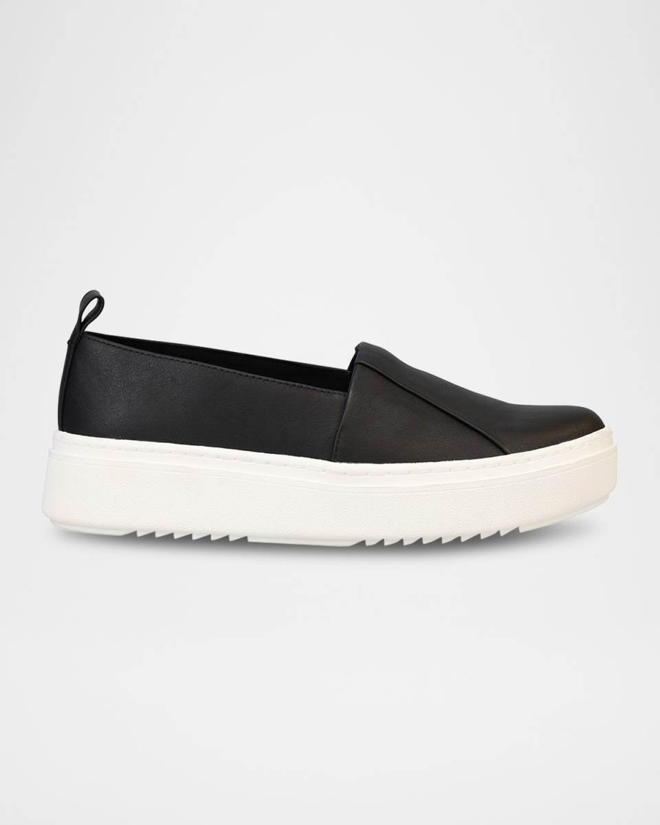 Leather Slip-On Platform Sneakers